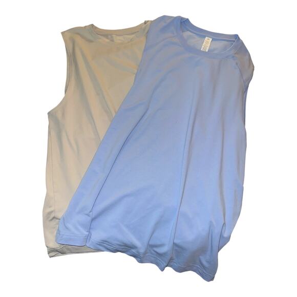 Alo Other - Alo Yoga Men’s Medium Performance Sleeveless Tank Athletic workout blue & beige